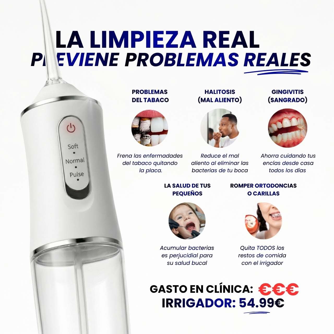 SONRÍE+ - Irrigador Bucal Premium™